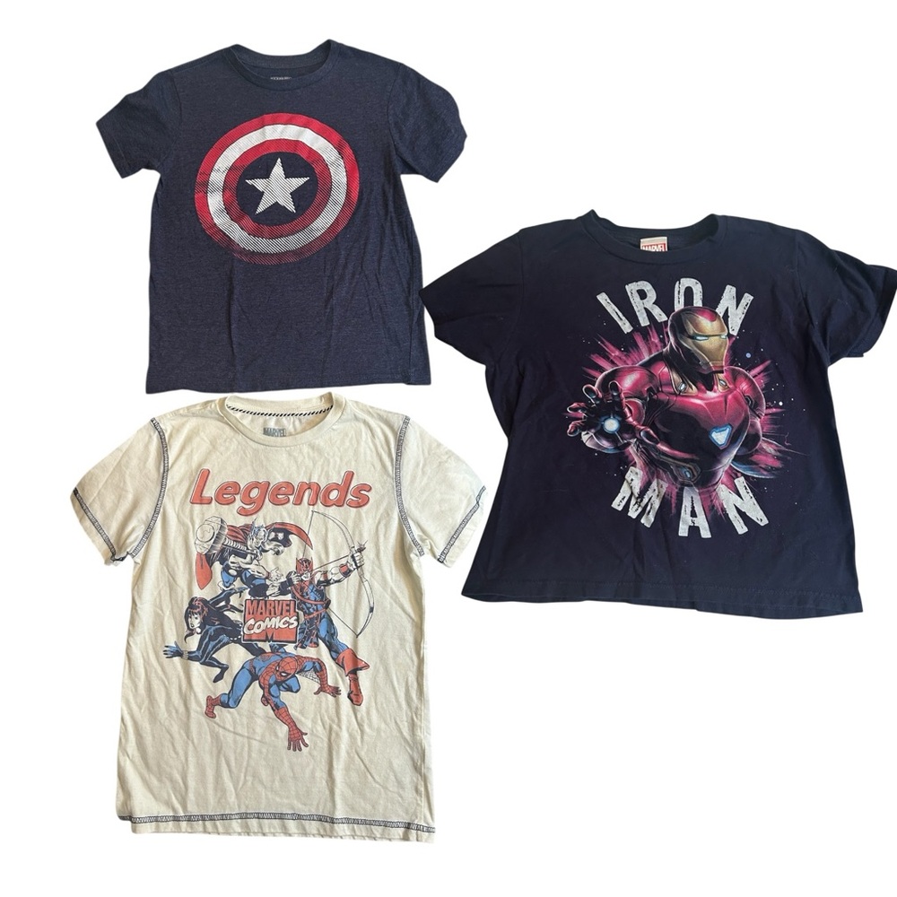 Marvel Kids Short Sleeve Tees - Captain America, Iron Man, and Legends